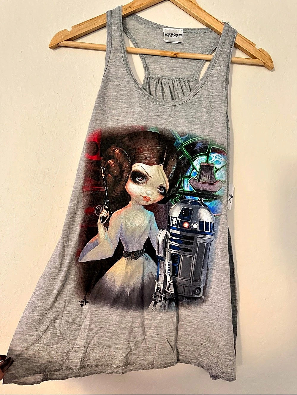 Princess Leia & R2-D2 Tank Top-Jasmine Becket Griffith Art - NWT